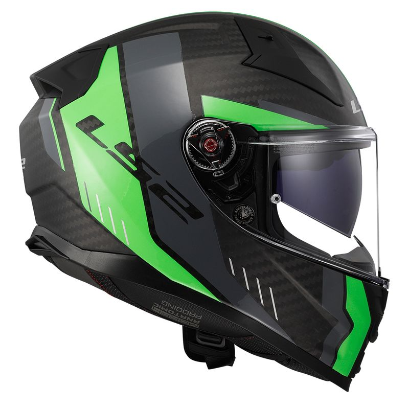 CAPACETE LS2 VECTOR II CARBON GRID VERDE FOSCO
